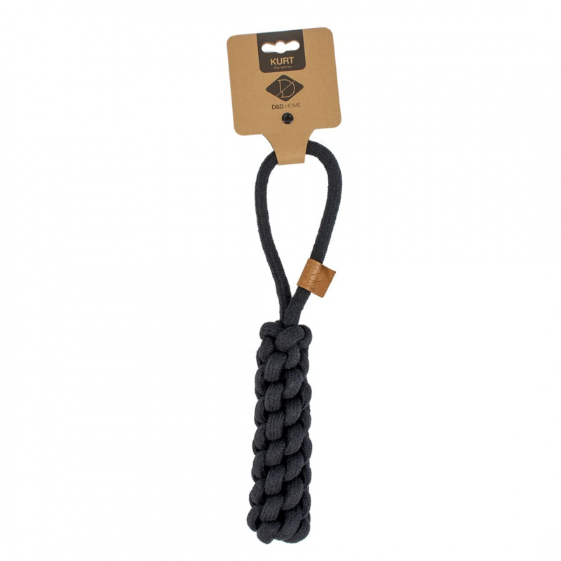 Dog Toy KURT XS black 22cm/rope 10mm 